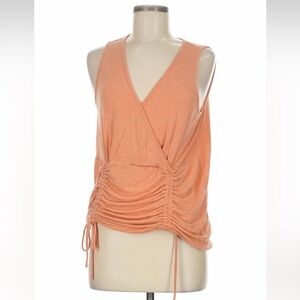 New: POL Tangerine Ruched Boho Relaxed Fit Tank Top• Medium